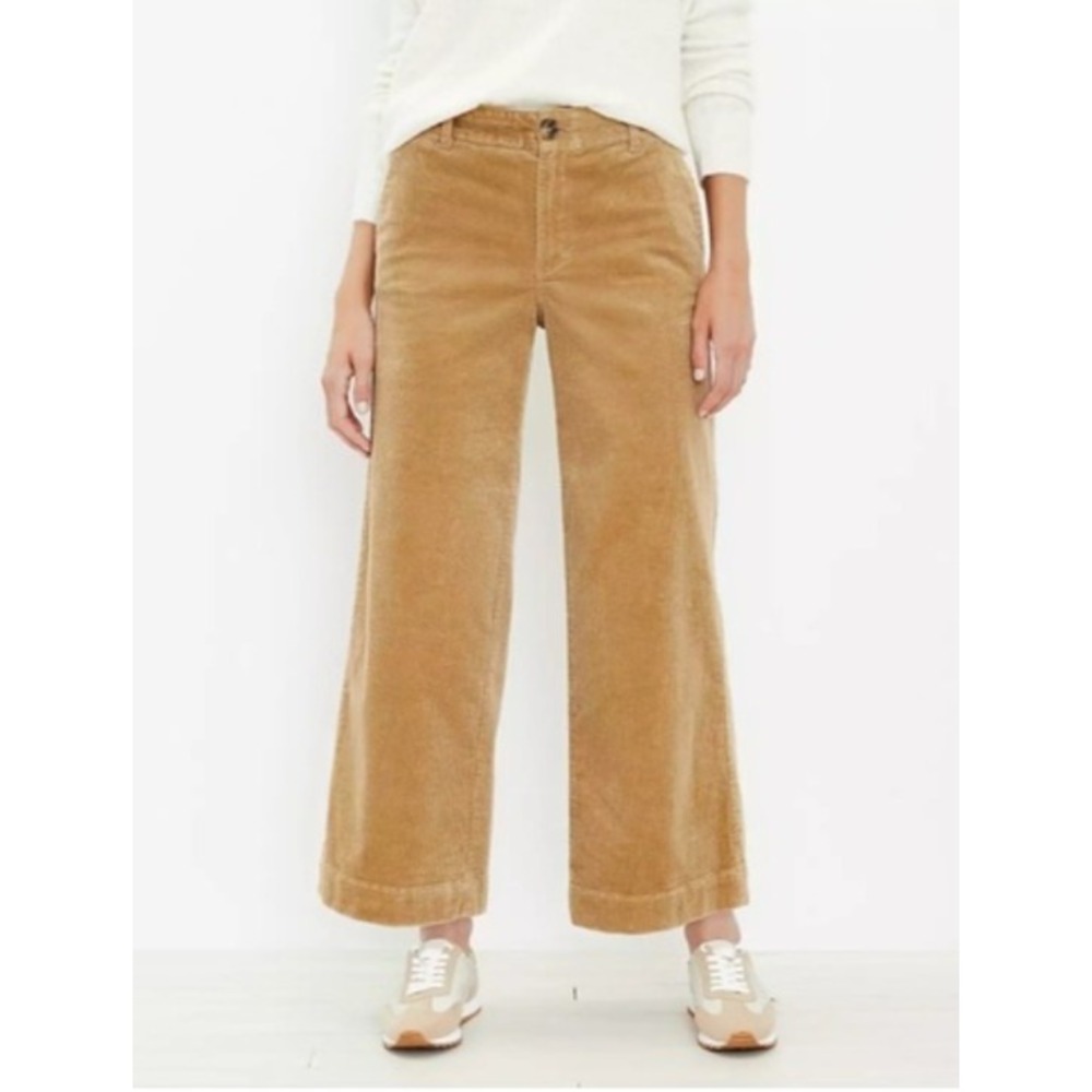 Loft The High Rise Wide Leg Corduroy Pants Retro Neutral Hazel Wood Brown 27